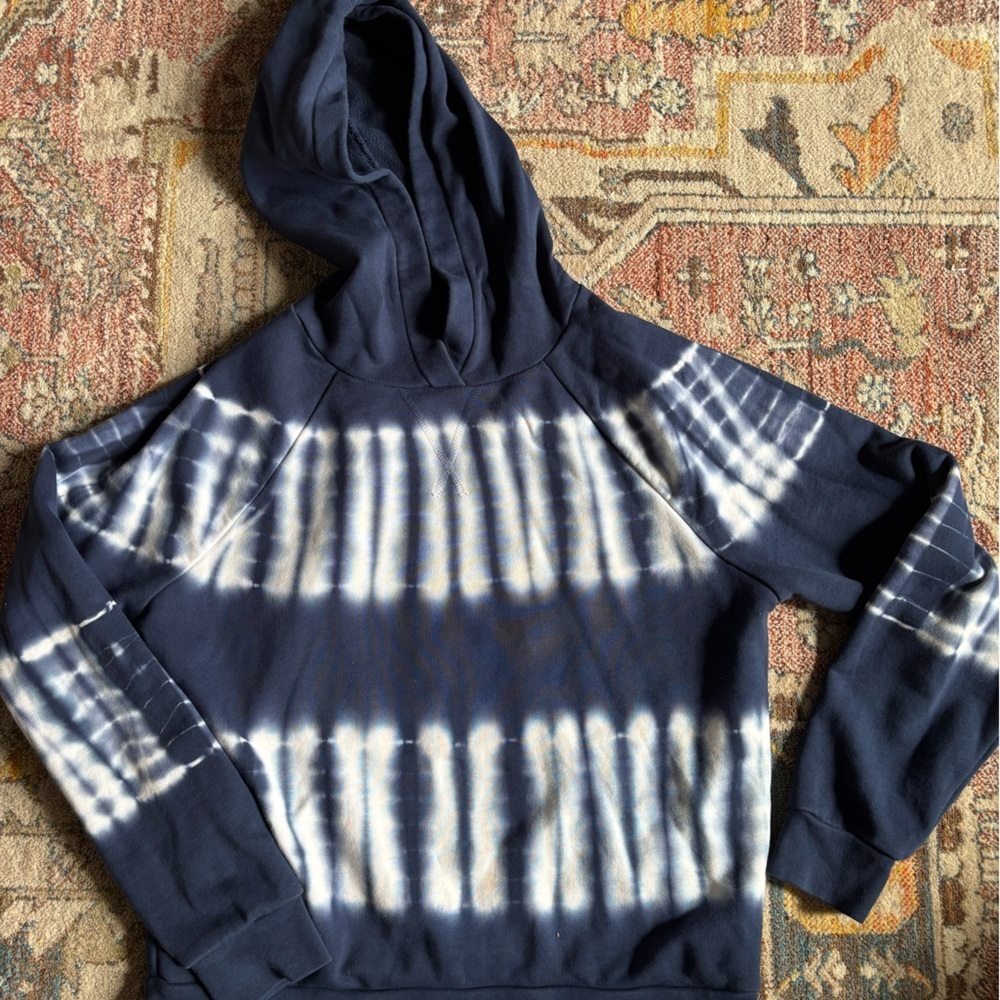 Madewell Cotton Retro Hoodie in Blue Tie Dye